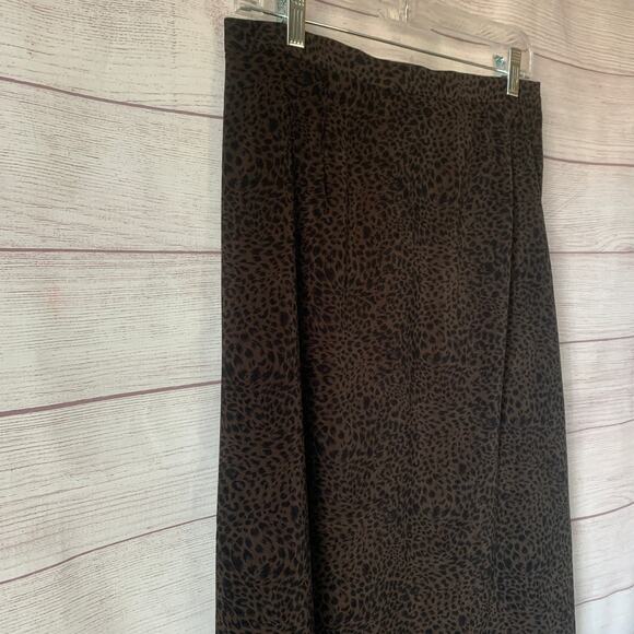 Vintage Breckenridge Brown and Black Leopard Print Skirt Midi 12P - Picture 14 of 16